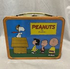 Charles Schulz Vintage Peanuts Metal Lunch Box Charlie Brown With Thermos Rare