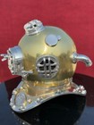 Full Size Antique Us Navy Brass Divers Diving Helmet Mark V Deep Sea Scuba Gift