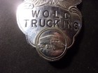Vintage Antique Wold Trucking Steel Screw Back Hat Badge Transportation Truck