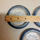 Vintage Set Of 3 Silver   Plated Rim And Crystal Starburst Coasters ashtray