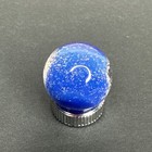 Contemporary Handmade Art Glass Marble  71  Blue Glittery Opal Sparkle  Uv Mib