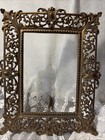 Vintage Victorian Art Ornate Scroll Picture Frame Brass Tone Cast Iron 13   x11   