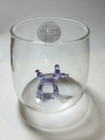 Balloon Dog  purple  Stemless Wine Drinking Glass 12 Oz The Ardon Collection New