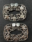 Vintage Floral Pewter Tone Shoe Clips-pretty 