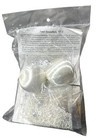 Vintage Christmas Ornament Kit Satin Beaded White Silver Pearl Snowflake Makes 2