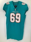  69 Durval Queiroz Miami Dolphins Game Used Aqua Nike Jersey Sz-48 Yr-2018