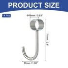 0 63  Inner Diameter Closet Rod Hooks  4 Pcs Hanging Tube Closet Rods  Silver