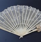 Antique Victorian French Lace   Sequin Hand Fan