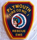 Fire Department Plymouth 3d Routed Carved Plaque Wood Patch Sign Custom Carved
