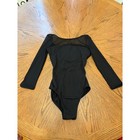 Mirella Leotard Kids P Black Long Sleeve Mesh Strappy Back Dance Ballet