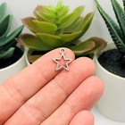 Antique Silver Open Star Charms  15x12mm - Us Seller