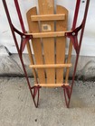 Vintage Flexible Flyer Iii 55  Wood   Metal Sled Red Rails Solid