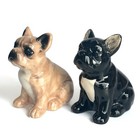 French Bulldog Black   Fawn Ceramic Salt   Pepper Shaker Set Frenchie Lover Gift