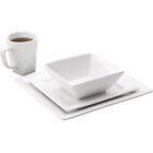 Better Homes   Gardens 16 Piece Square Porcelain Dinnerware Set  White