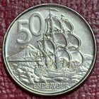High Grade Unc bu 2006 New Zealand 50 Cents Endeavour Ship Coin-sep580