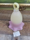 Gundersen-pairpoint   burmese Uranium Peachblow Art Glass Bell  Rare  6  