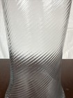 Tall Clear Glass Vase Ribbed Swirl Pattern Hand Blown Floral Home Decor