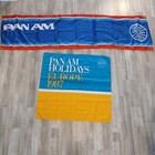 Vintage Pan Am Large Banner Advertisement Sign Paa Airline 1987 Holidays Lot 2