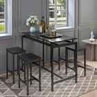 5 Piece Dining Table Set Table W  4 Chairs Modern Kitchen Breakfast Furniture