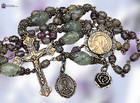 Mary Magdalene   Sacred Heart Heirloom Rosary   Heritage Bronze  Fluorite