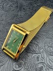 Gold Green Vintage Seiko Slim Quartz Men   s Wrist Watch