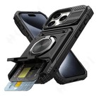 For Iphone 16 15 14 13 12 11 Pro Max Case Wallet Card Holder Ring Stand Cover