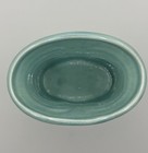 Vtg Faberg   Cosmetics Fluted Art Deco Revival Pottery Aqua Mcm Vase Vanity Vguc