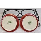 Southern Living Gail Pittman Pet Bowls Dish Stand  40840 Red Gold Siena Nwt