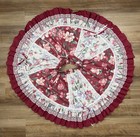 Vintage Square Dance Outfit 3 Pc Skirt Set   Lace   Floral Tiered Ruffles