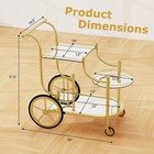 3-tier Home Bar Serving Cart On Wheels With Mirrored Shelves For Kitchen
