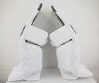 Bauer Sv-pro Goalie Leg Pads Senior Size Lg 35  White navy  0829-4559 