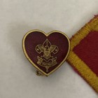 Boy Scouts Be Prepared Emblem Heart Pin Golden Brass   Enamel   Cubs Scout Patch