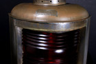Exceptional Large 22  Brass Vintage Maritime Red Glass Port Ship Lantern Light