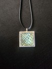 Brand New Handmade Snake Shed Skin Jewelry Green Necklace Square Black Cord