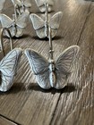 Shower Curtain Hooks Butterflies Silver gray Ceramic Set Of 12