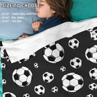 Soccer Blanket Gifts For Boys 8-12 Lovers Team Gifts Black White Kids Fleece    