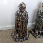 Fireside Cast Iron Knights X3  no Tools  Vintage Iridescent Fireplace Companion
