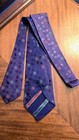 1930s 1940s Bold Look Tie Vintage Swing Art Deco Rayon Silk Wool Blue Purple