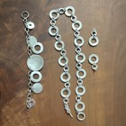 925 Geometric Circle Link Jewelry Set Necklace  Bracelet  Earrings Toggle