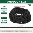 100ft Twisted Cloth Covered Wire Ul Listed 18awg 2-conductor Vintage Lamp Cord