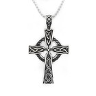Men Vintage Classical Large Celtic Cross Irish Knot Pendant Necklace Chain 50cm