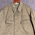 Vintage East German Military Jacket Mens Large Green Rain Camo Field Coat 80s