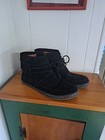 Ugg Boots Womens 9 5 Reid 1019129 Zip Lace Up Moc Toe Ankle Bootie Black Suede