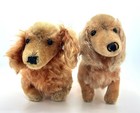 Steiff Waldi Dachshund Dog X 2 Mohair 1960s Faded 17cm 7in As Is No Id Vtg
