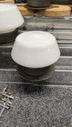 Vintage Set Of Nautical Industrial Mini Metal Light Fixtures White Glass Globes