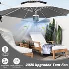 Portable Outdoor Ceiling Fan With Light  12000mah Operation Battery   18 Inch Re