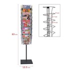 Kroey Rotating Magazine Rack 36 Pockets 63inch Floor Display Stand