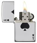 Zippo Windproof High Polished Chrome Lucky Ace Lighter   24011  New In Box