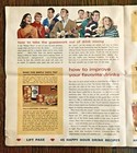 Vintage Happy Hour Cocktail Mixed Drink Recipes Bar Party Ad Insert Poster 1968