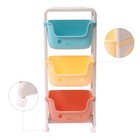 3-tier Kids Toy Organizer Storage Bin Box Plastic Shelf Rack Playroom Rolling